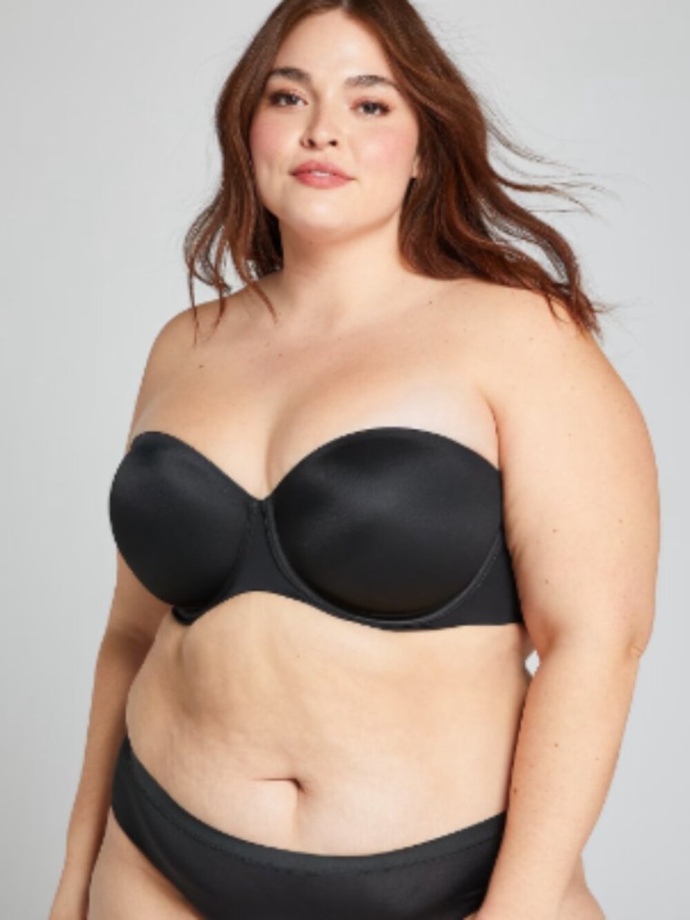 Cacique Lightly Lined Strapless Black Bra 44D